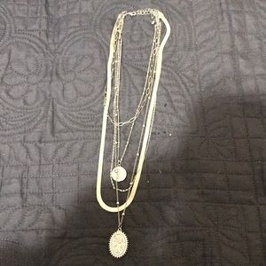 Silver layered necklace